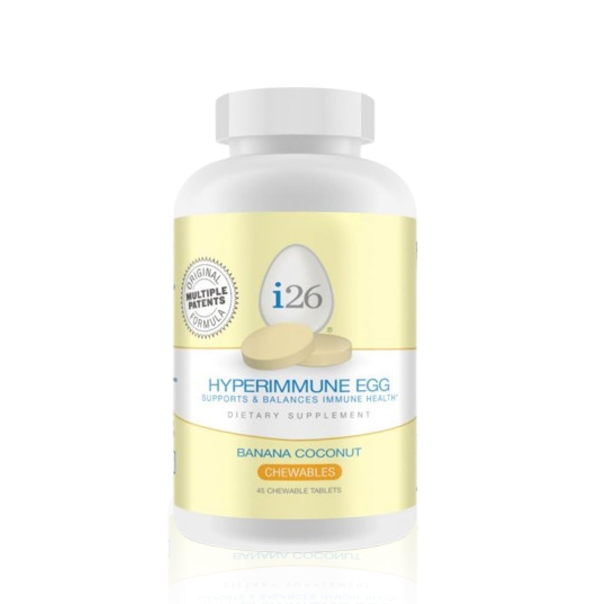 Youngevity i26 Hyperimmune Egg IgY Max Banana Coconut Chewable, 45 Chewable Tablets