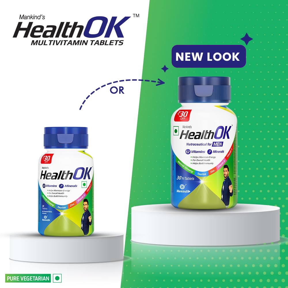 Mankind's Health OK Multivitamin, Multimineral and Amino Acids Tablet, 1 Count