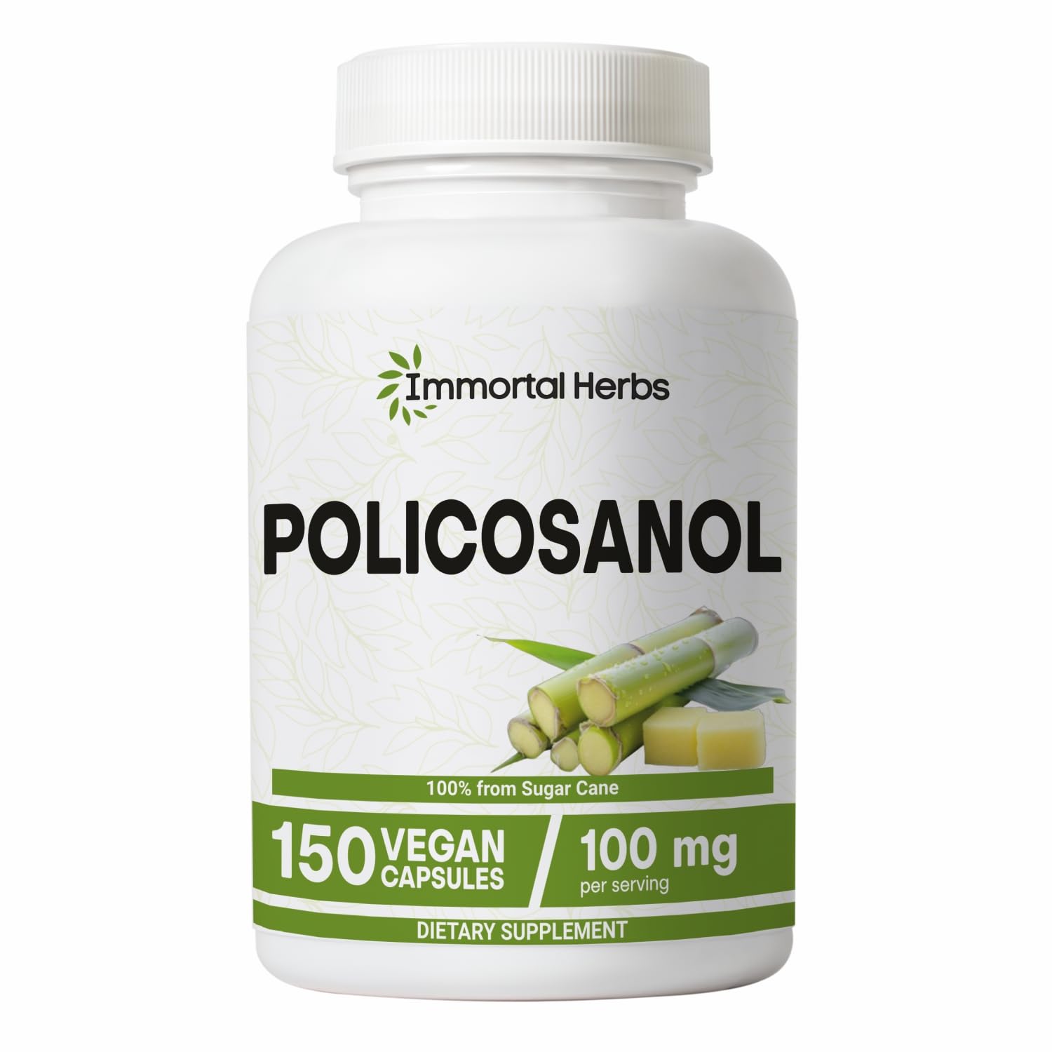 Immortal Herbs Policosanol 100mg Capsules, 150 Count