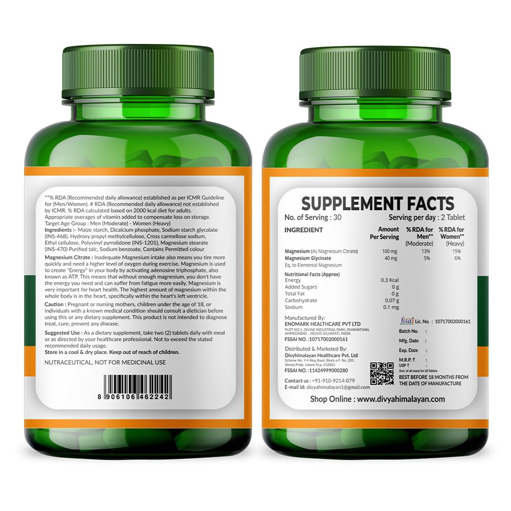 Divya Himalayan Magnesium Glycinate Tablet 60 Tablets