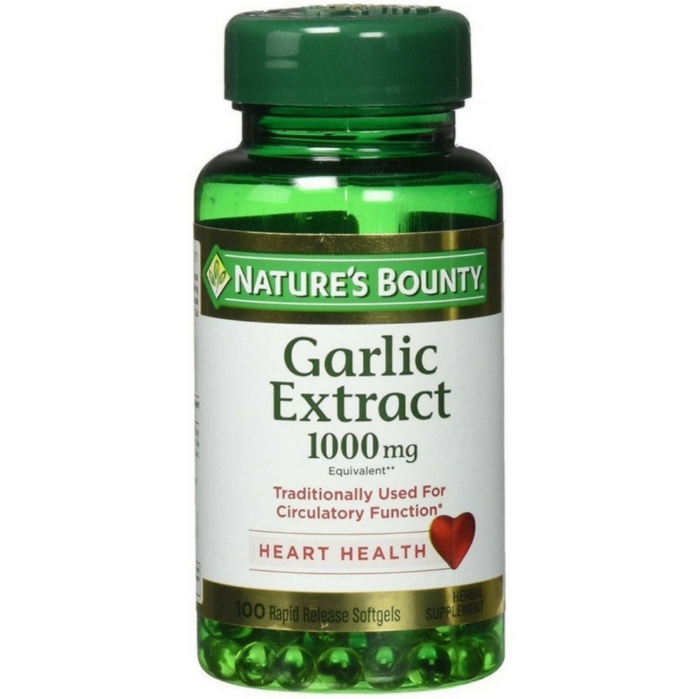 Nature's Bounty Garlic 1000 mg Rapid Release Odorless Softgels, 100 Count