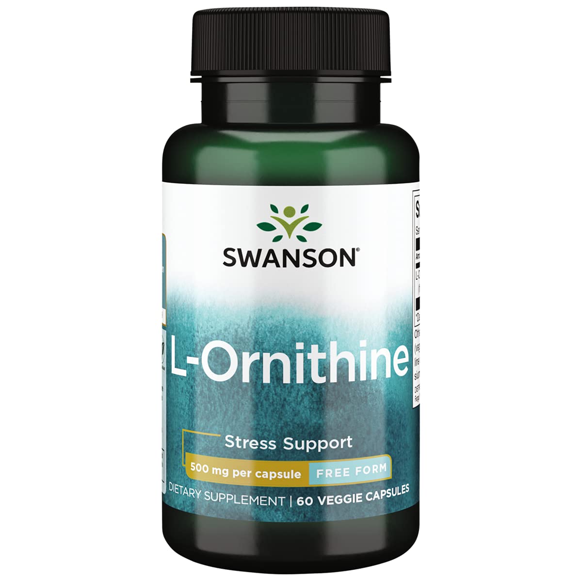 Swanson L-Ornithine Amino Acid 500 mg Capsule, 60 Count