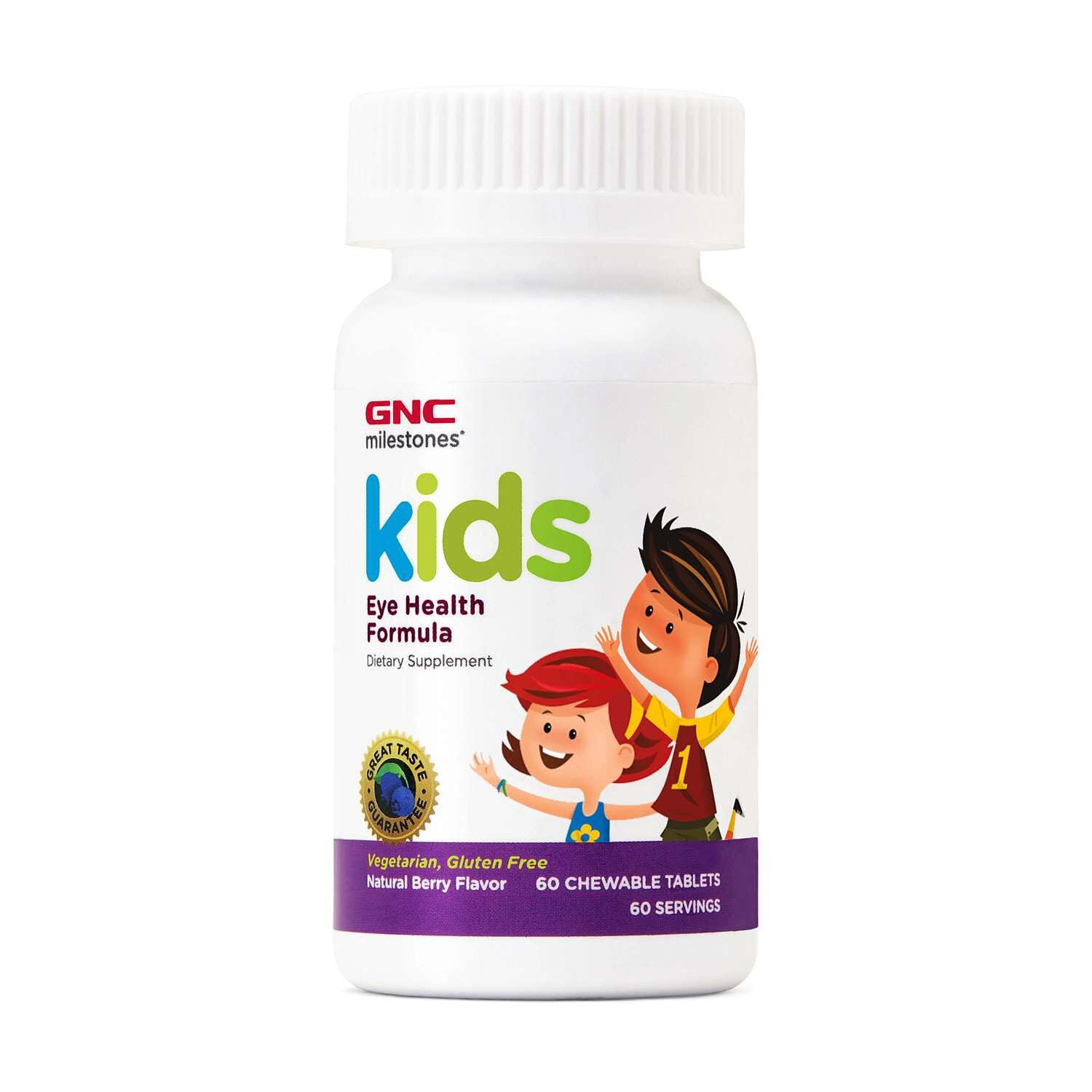 GNC Milestones Kids Eye Health Formula Lutein Zeaxanthin Formula with Vitamin A & Bilberry 60 Tablets