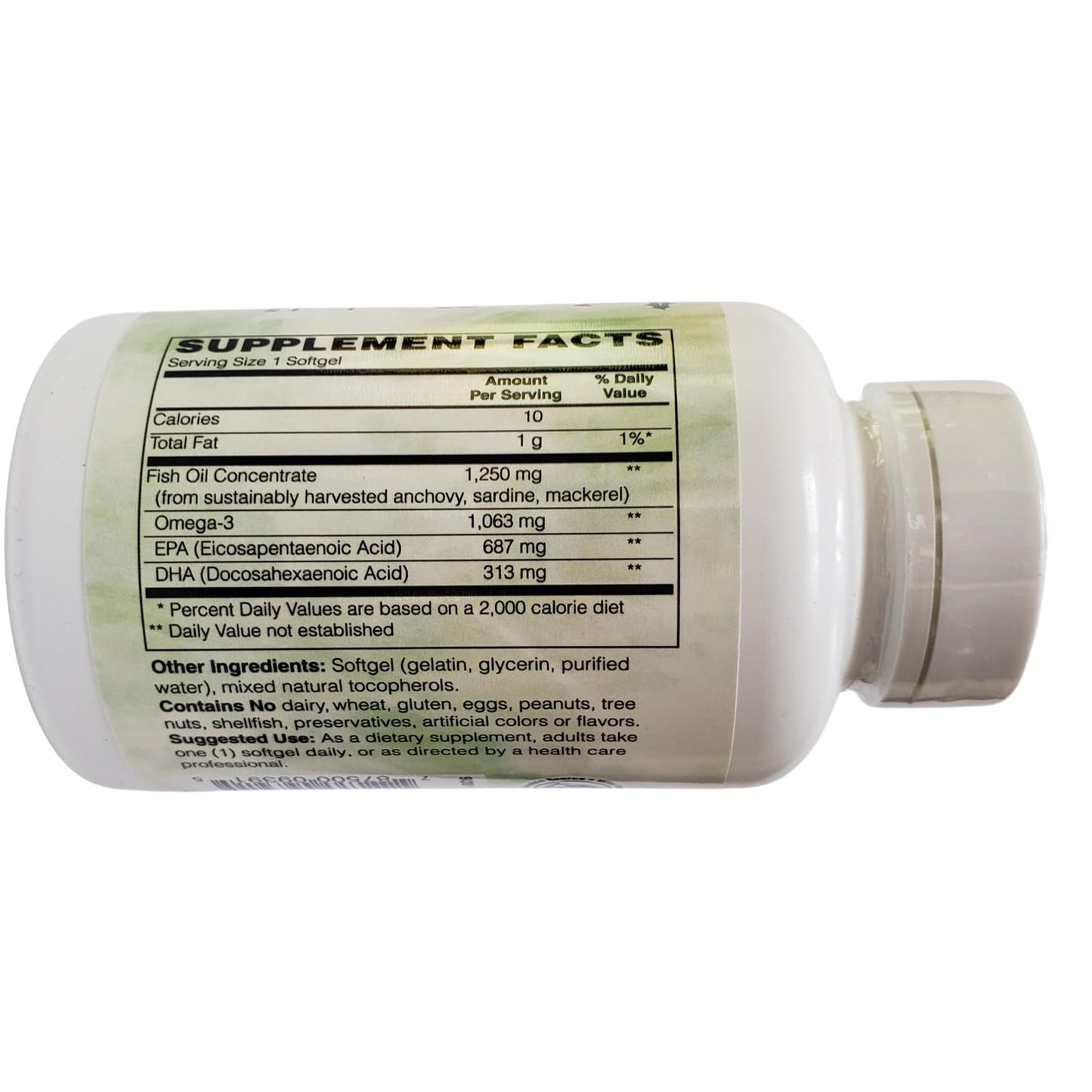 Holly Hill Health Foods Ultra Omega-3 Triglyceride Fish Oil 1,000 mg EPA + DHA Softgels 60