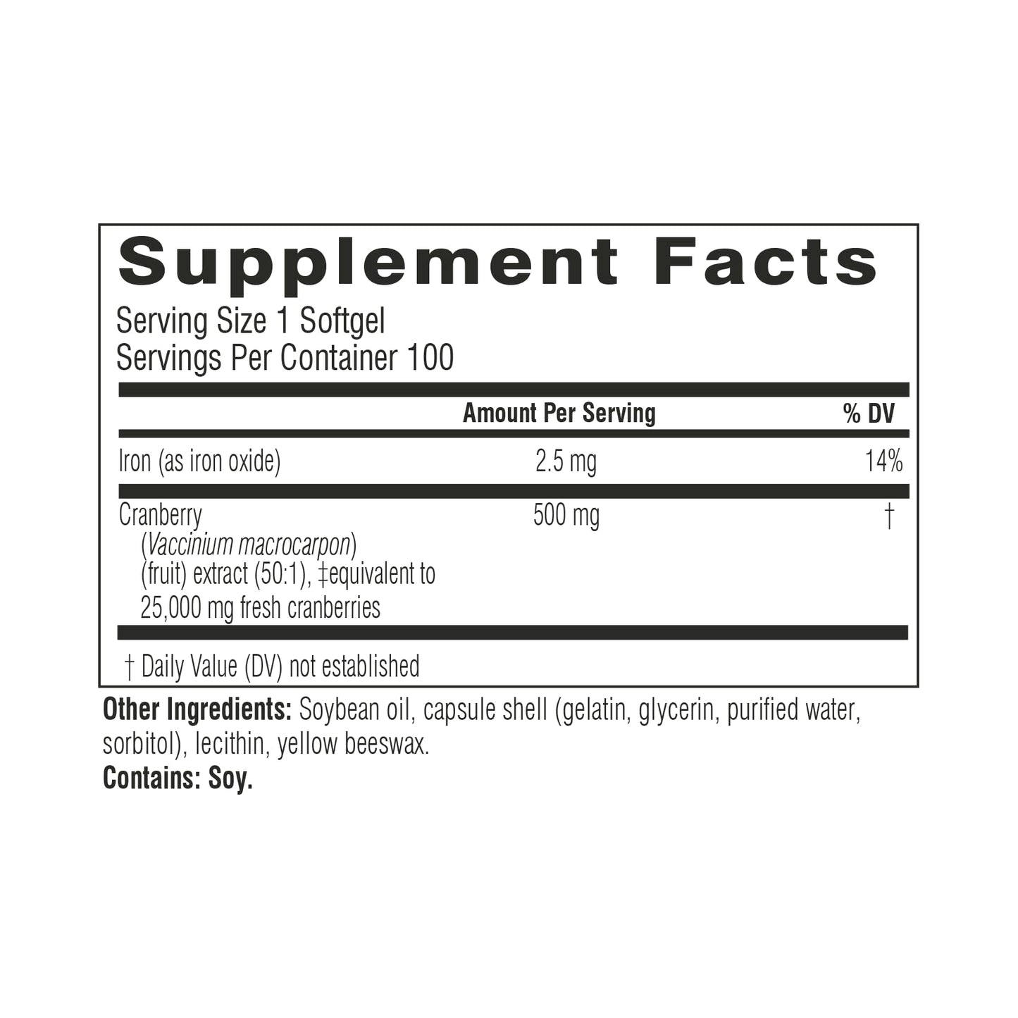 Swisse Cranberry Extract Softgel Capsules 100