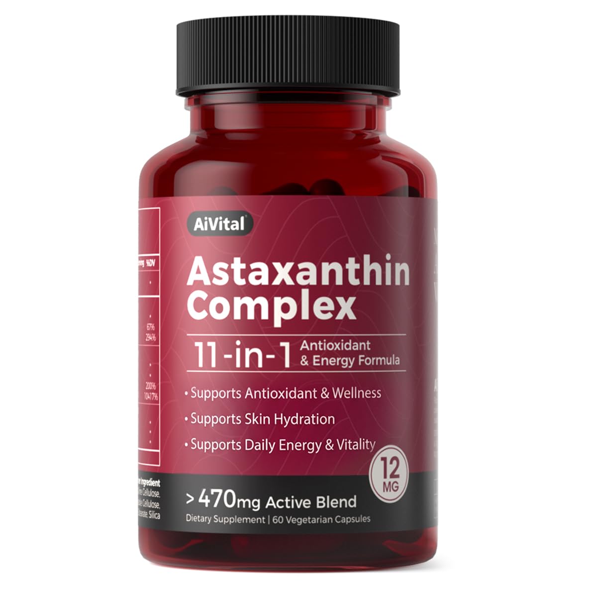 AiVital Astaxanthin 12mg from Microalgae Capsule, 60 Count