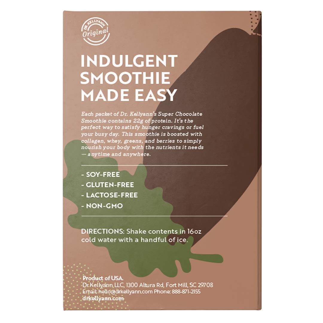 Dr. Kellyann Super Chocolate Collagen Smoothie Powder, 7 Servings