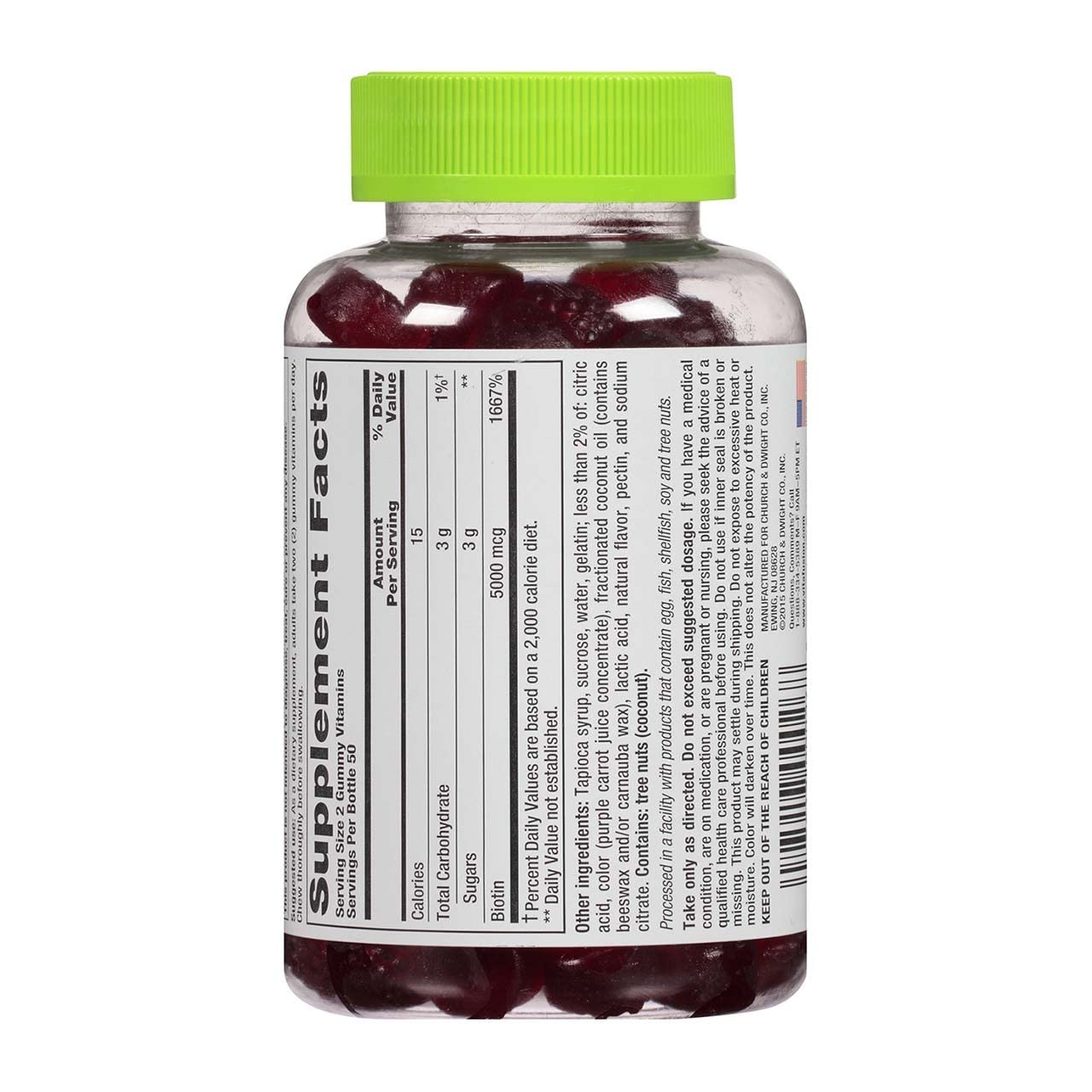 Vitafusion Biotin Gummies Extra Strength 5000 mcg, 100 Gummies