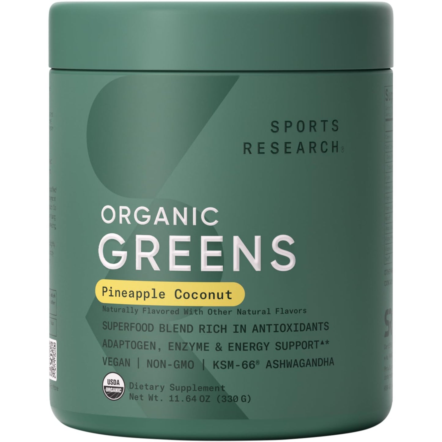 Sports Research Organic Greens Superfood Powder 11.64 Ounce