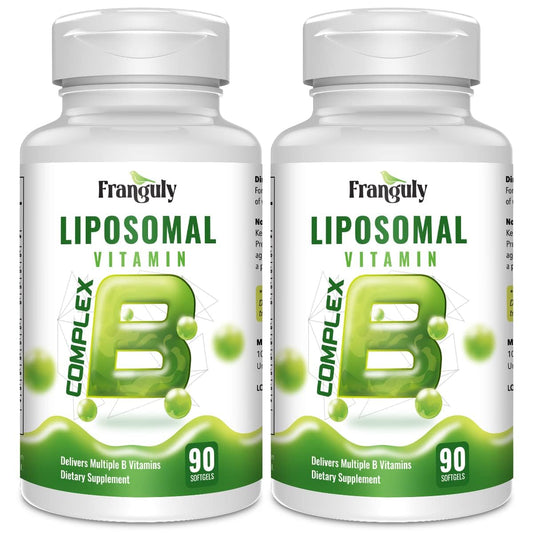 Franguly Liposomal B Complex for High Absorption Methylated B12, L-Methylfolate (5-MTHF), Full Active B Vitamins with Choline & Inositol - Energy, Metabolism, Brain & Heart Support, Vegan, Non-GMO Softgels 180