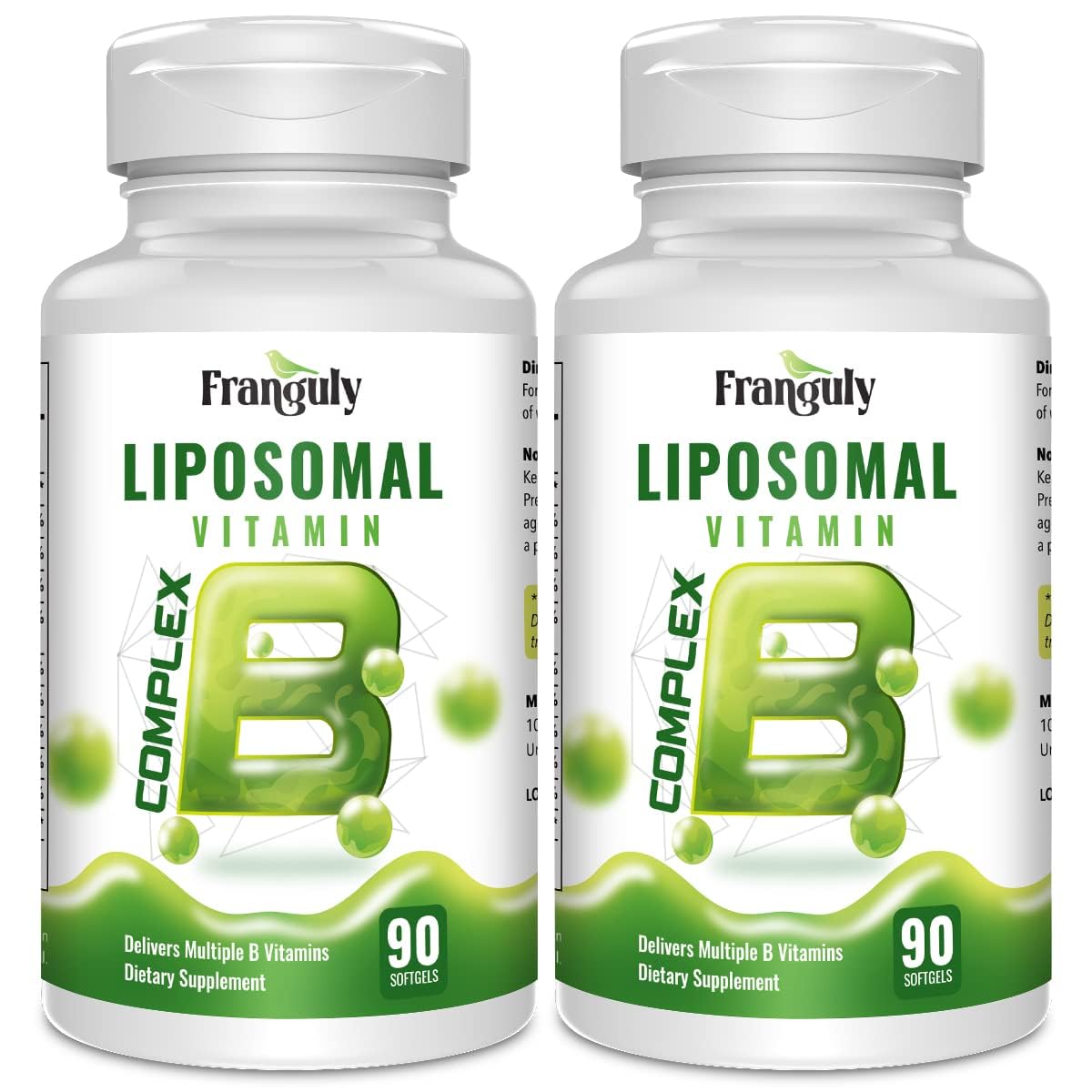 Franguly Liposomal B Complex Softgels 180 Count – High Absorption Methylated B12, L-Methyfolate (5-MTHF), Full Active B Vitamins with Choline & Inositol for Energy, Metabolism, Brain & Heart Support, Vegan, Non-GMO