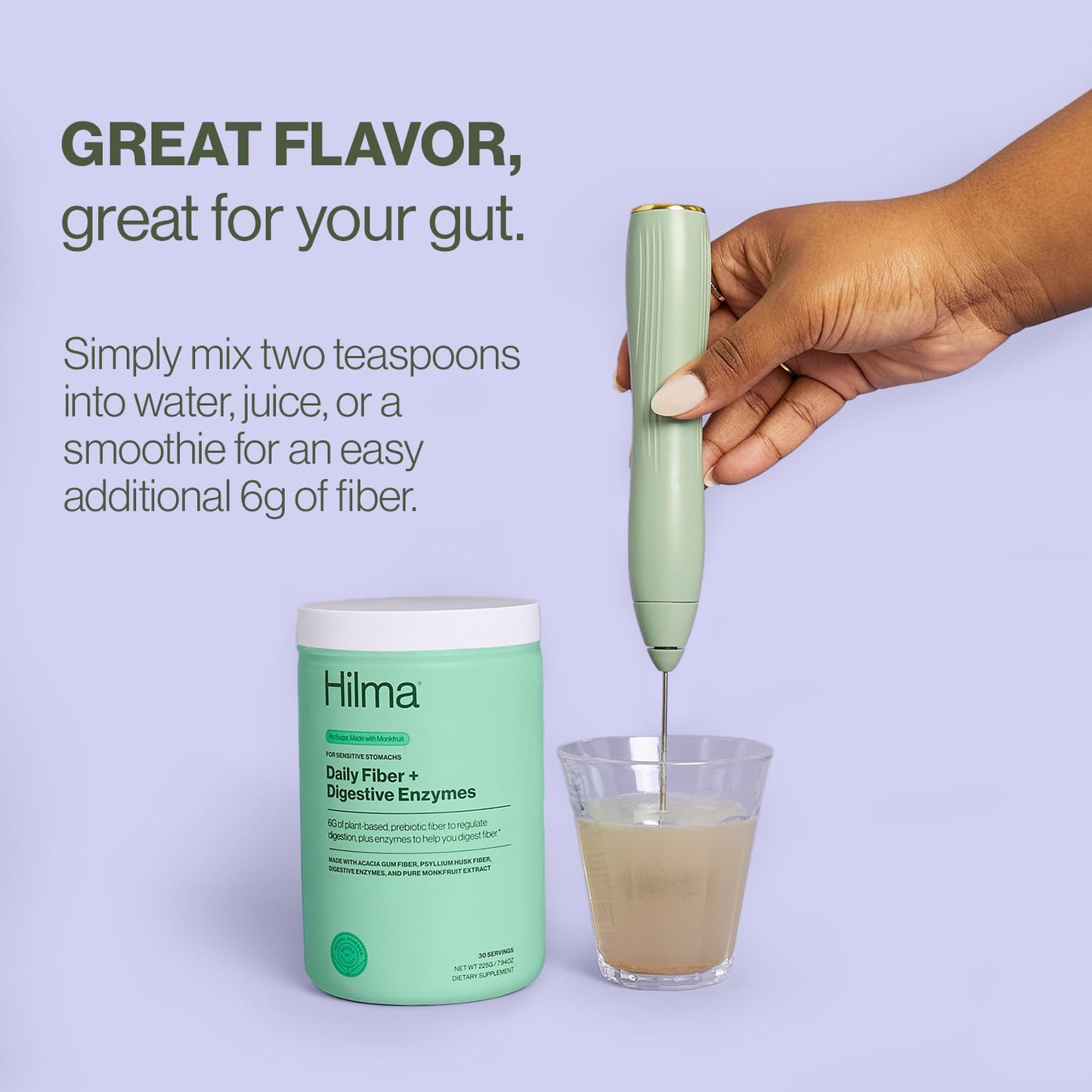 Hilma Daily Fiber and Digestive Enzymes Powder 7.94 Ounce