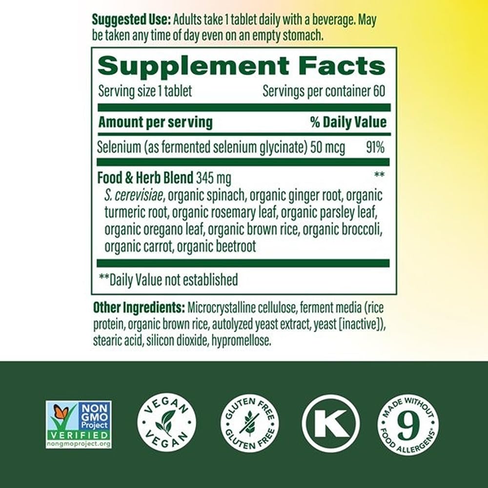 MegaFood Selenium 50 mcg Tablet, 60 Tablets