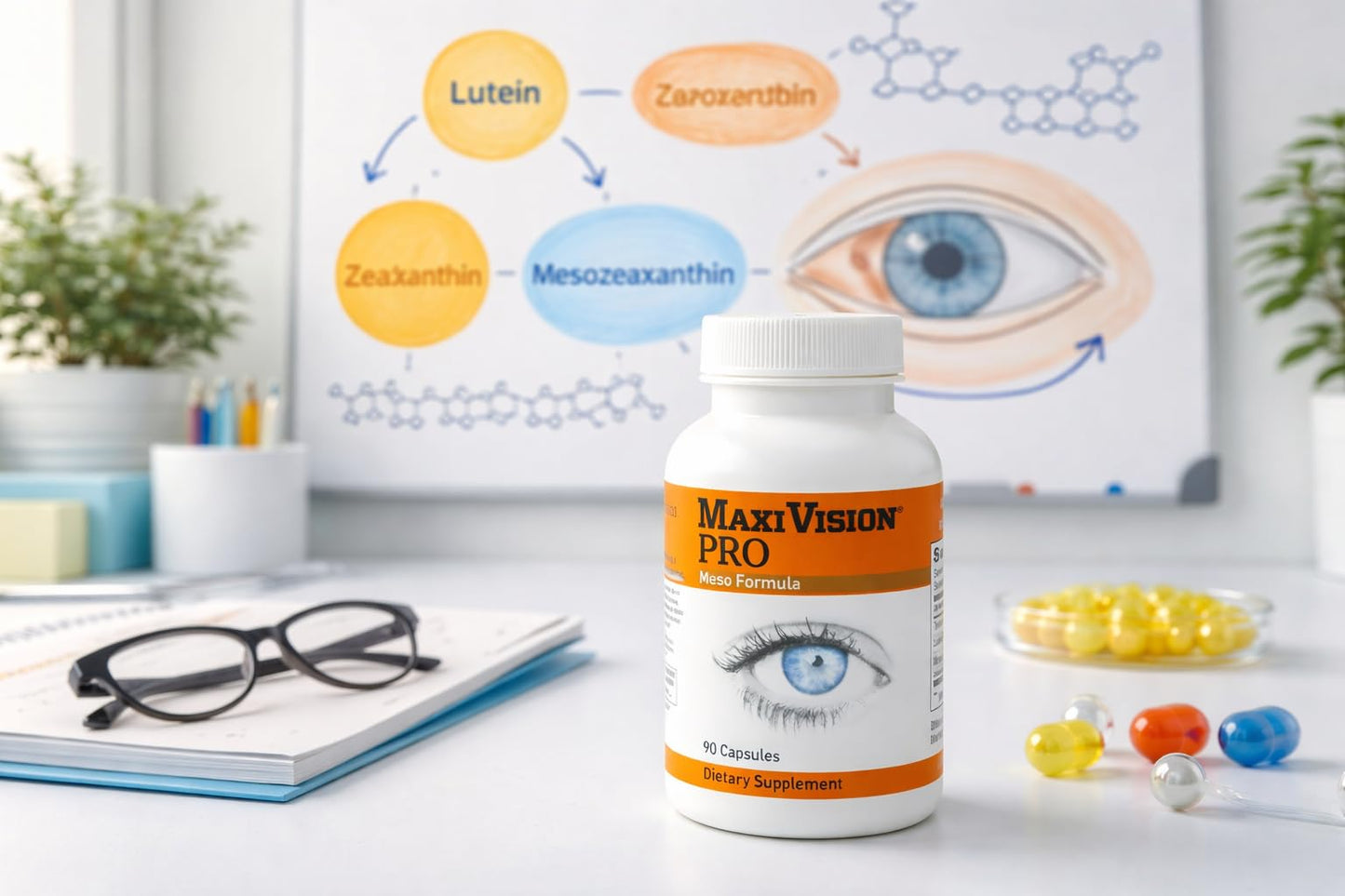 MaxiVision PRO Meso Formula Mesozeaxanthin Lutein Zeaxanthin 90 Capsules