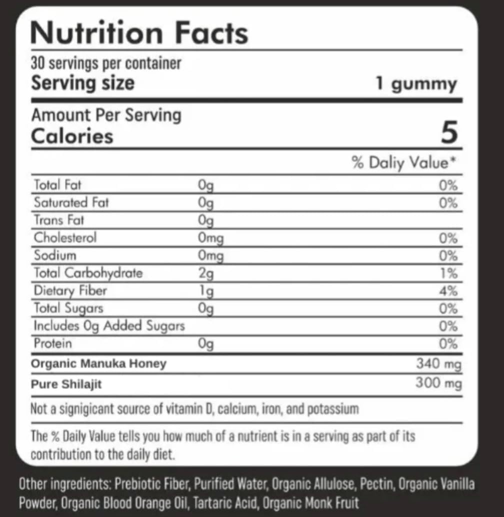 Xara Shilajit Pure Himalayan Shilajit Gummies, 30 Count