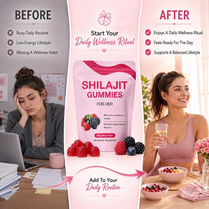 DLZFUDTY Shilajit Gummies for Women, Botanical Formula, Mixed Berry Flavor, 1 Count