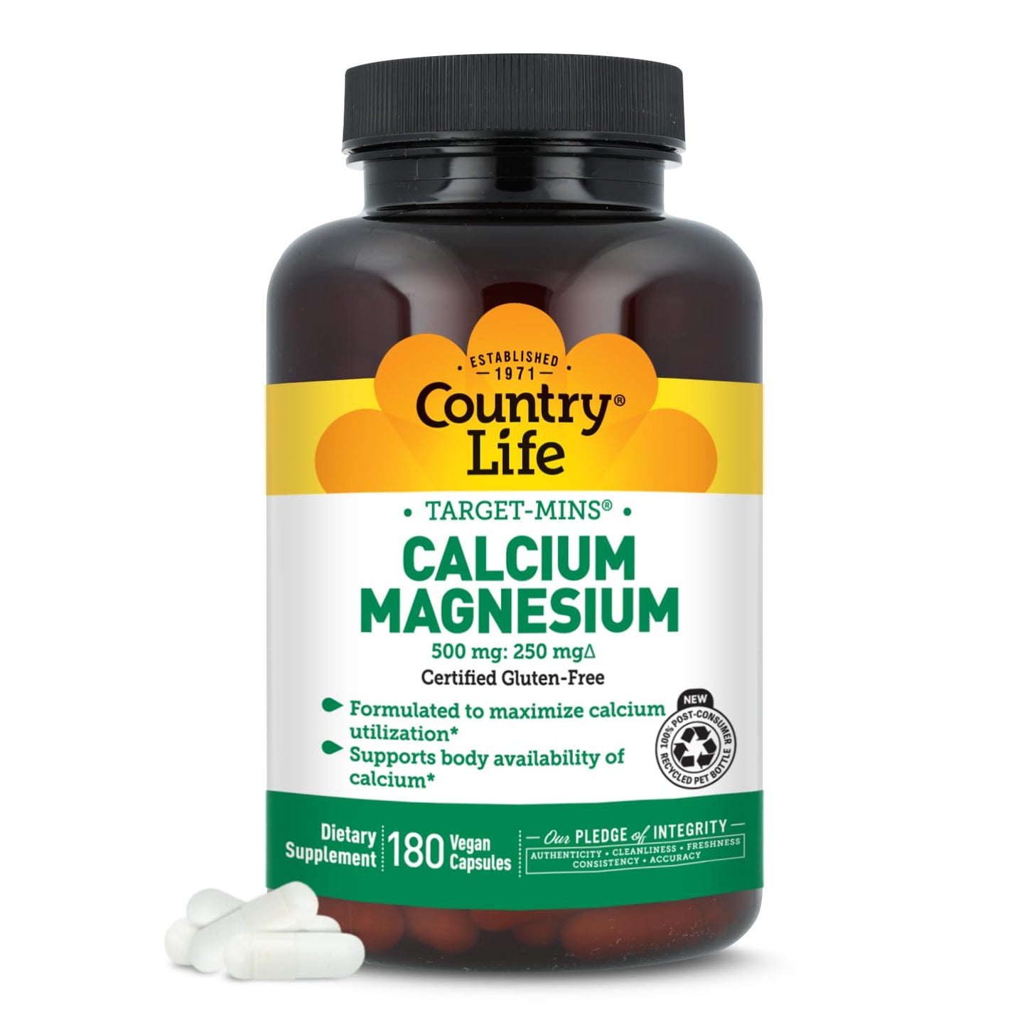 Country Life Target-Mins Calcium Magnesium Complex Capsule 180 Count