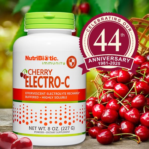 NutriBiotic Cherry Electro-C Vitamin C & Electrolyte Powder, 8 oz