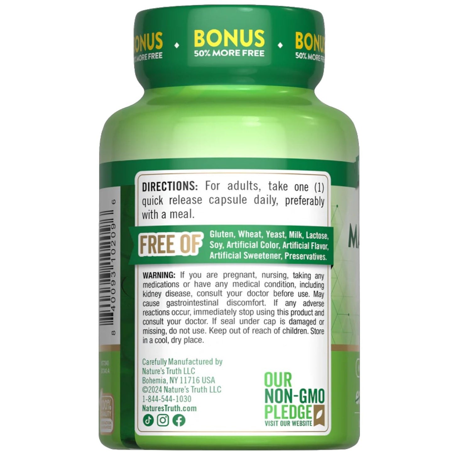 Nature's Truth Magnesium Oxide 500mg Capsules 540 Capsules