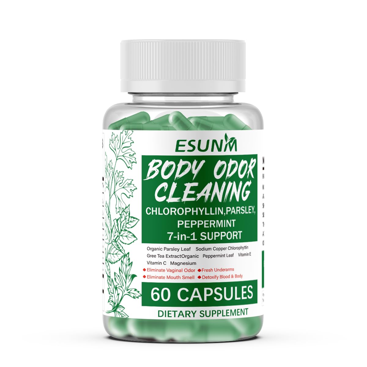 ESUNM Chlorophyll Capsules 650 mg, 60 Count