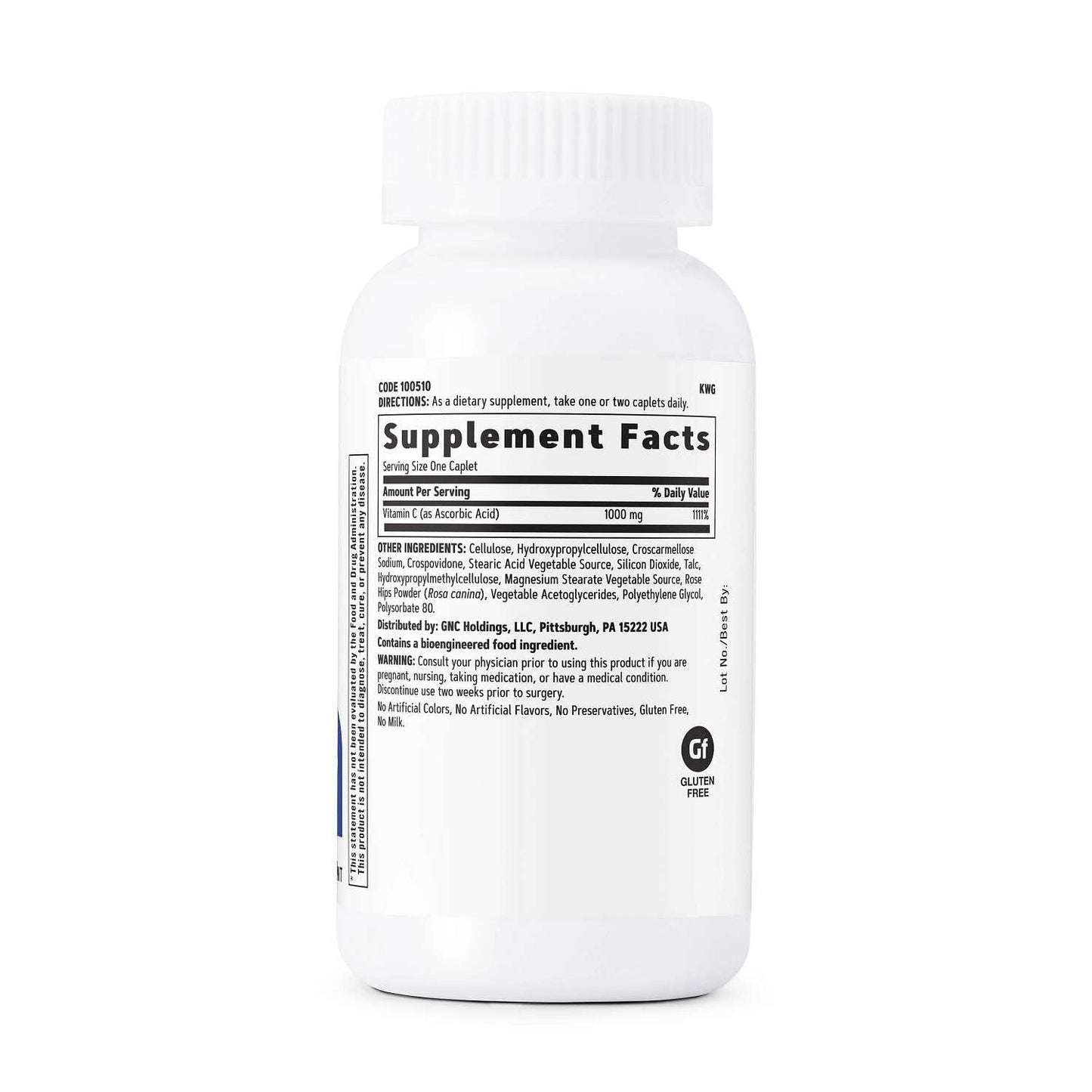 GNC Vitamin C 1000mg Caplets, 100 Count