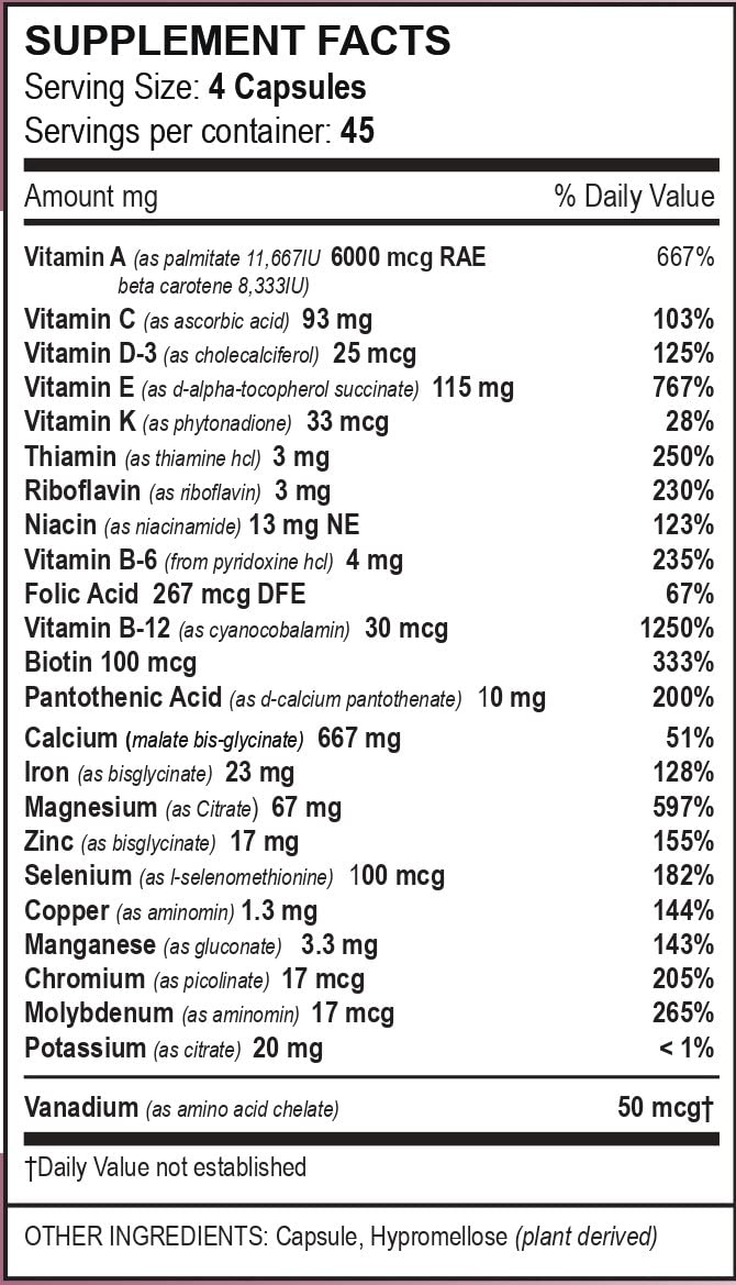 Vita4Life Bariatric Multivitamins Multi-Standard Formula Capsule, 180 Count