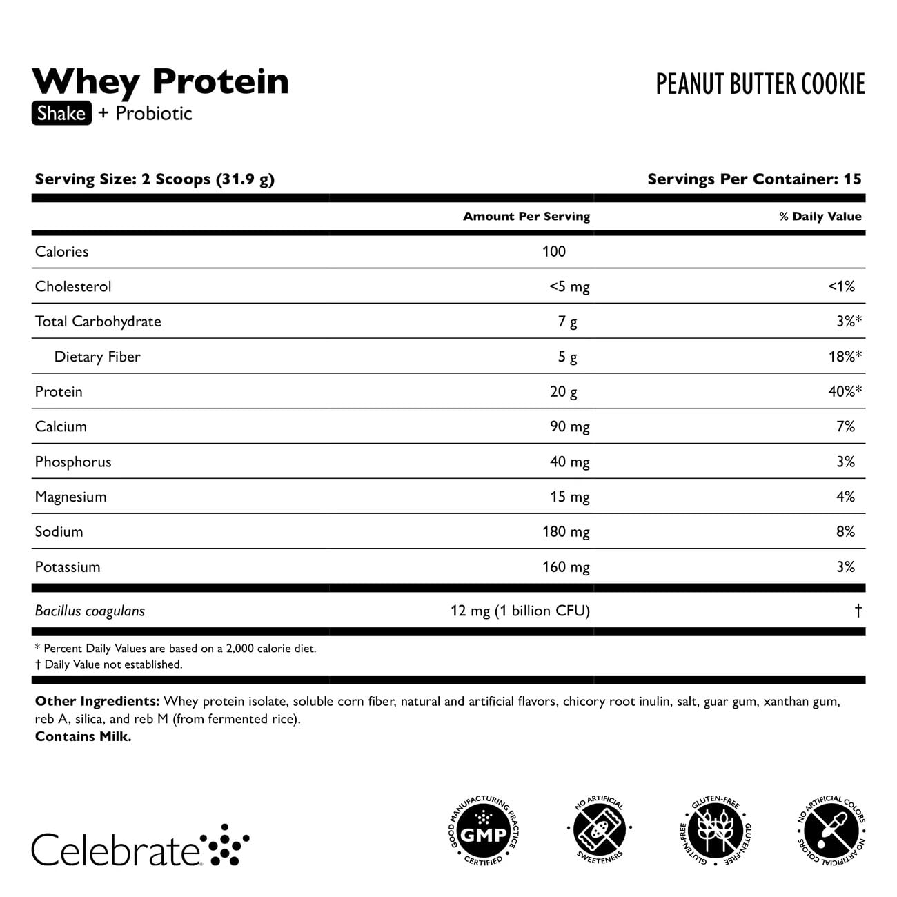 Celebrate Bariatric Supplements Rebuild Protein Powder with Probiotics & Prebiotics Whey Isolate Protein, 16.2 oz