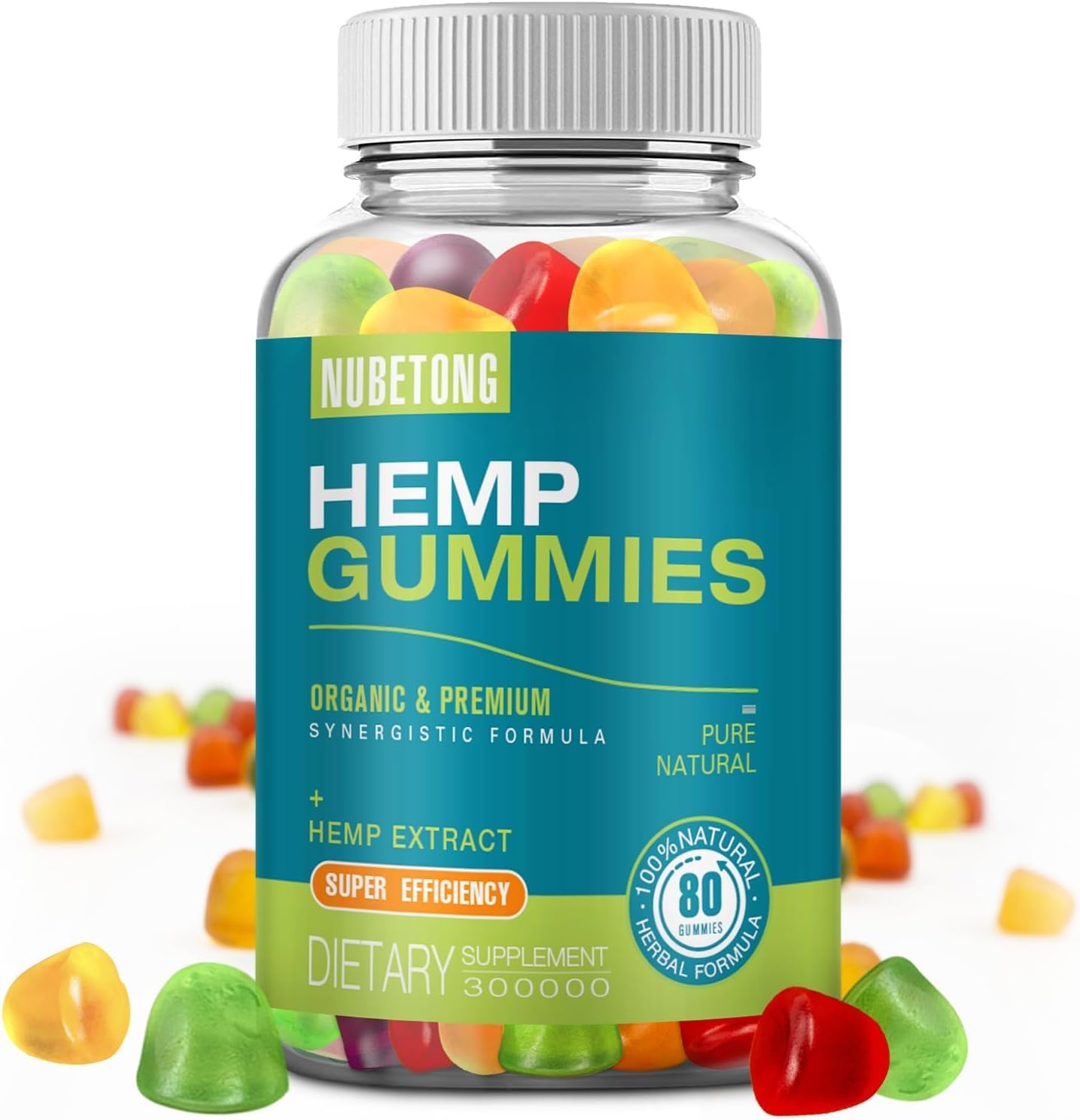 Nubetong Organic Hemp Gummies, 80 Count