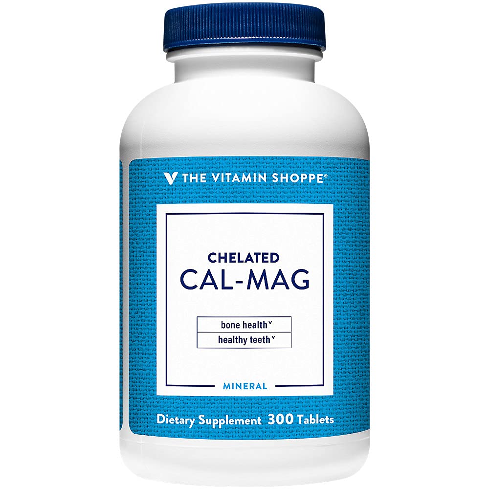 The Vitamin Shoppe Calcium Magnesium 2:1 - Bone Support Chelated Cal-Mag with Vitamin D 300 Tablets