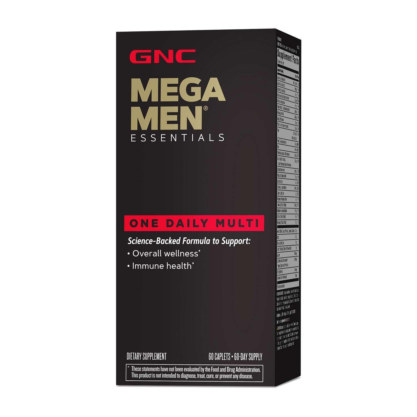 GNC Mega Men Essentials One Daily Multivitamin Caplets 60 Count