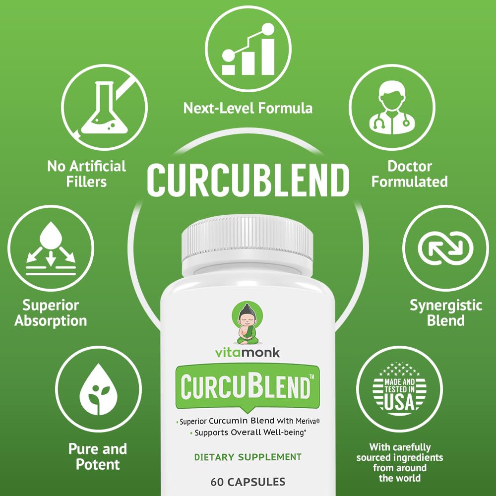 VitaMonk Turmeric Curcumin Supplement Complex Capsule 60 Count