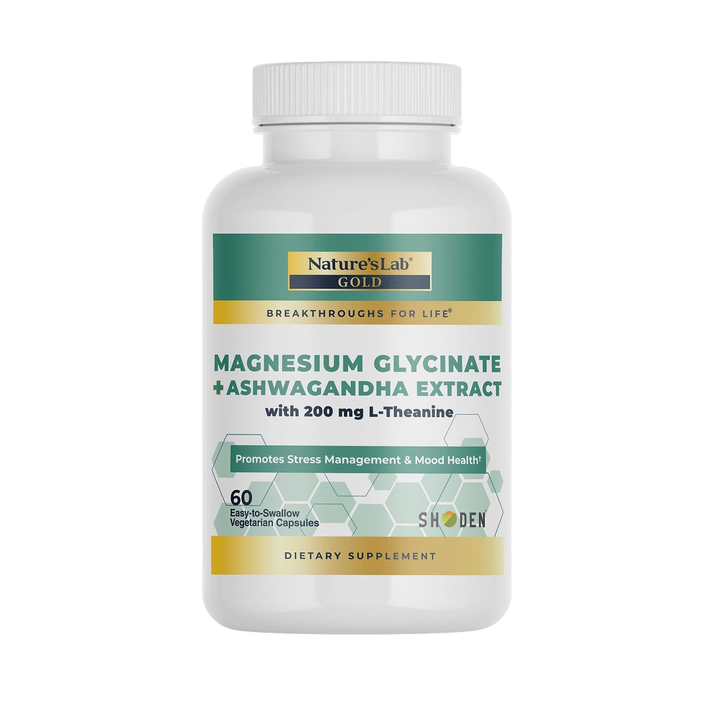 Nature's Lab Gold Magnesium + Ashwagandha with L-Theanine 60 Capsules