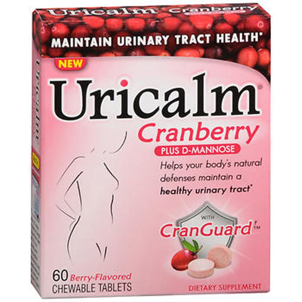 Uricalm Cranberry Plus D-Mannose Dietary Supplement Tablets 120 Count
