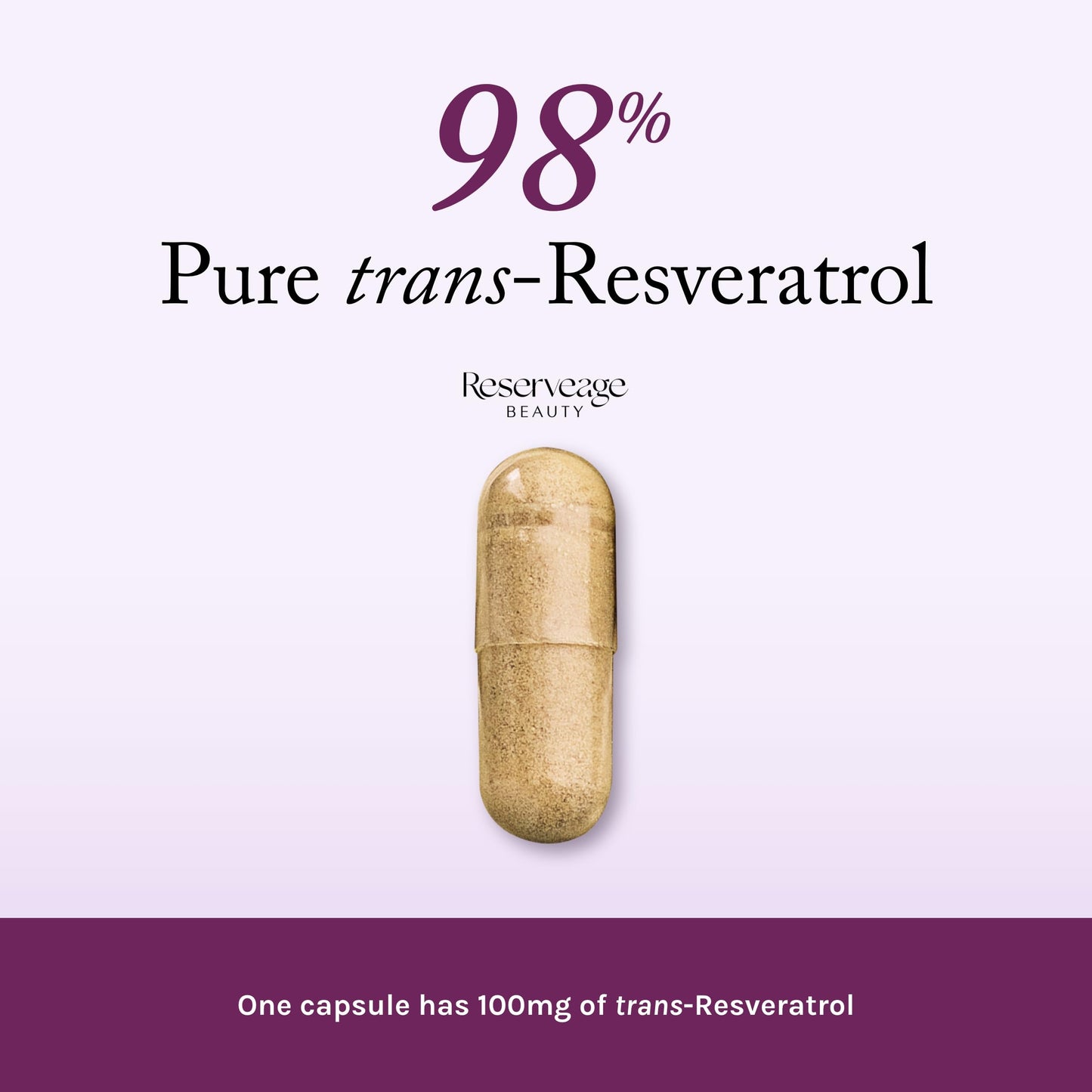 Reserveage Nutrition Resveratrol 100 mg Capsules, 60 Count