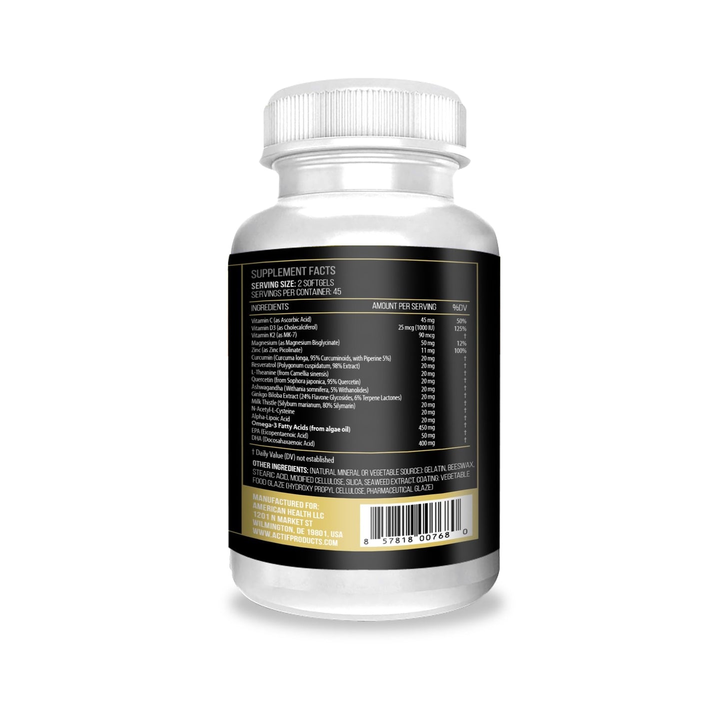 ACTIF Klotho Mega Support Capsules 90 Count
