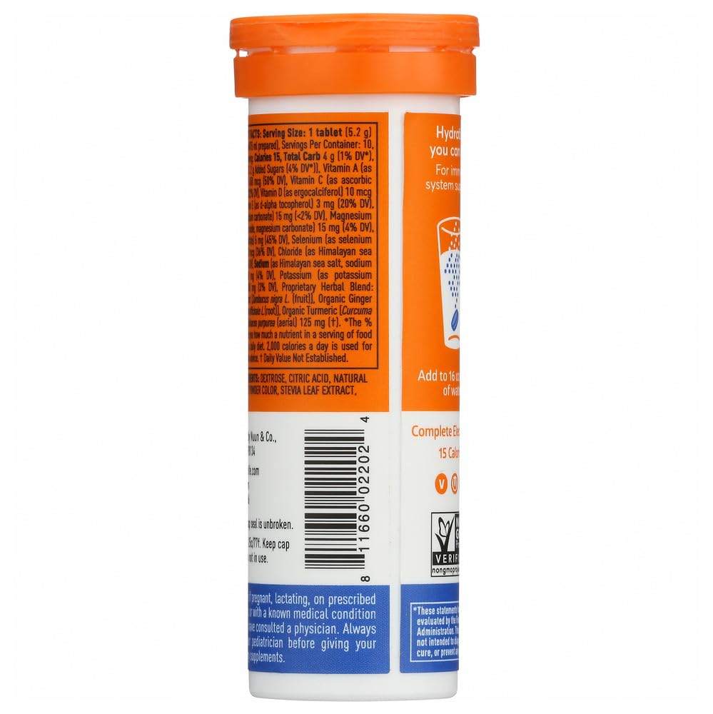 Nuun Immunity Blueberry Tangerine Electrolyte Drink Tablets, Pack of 8