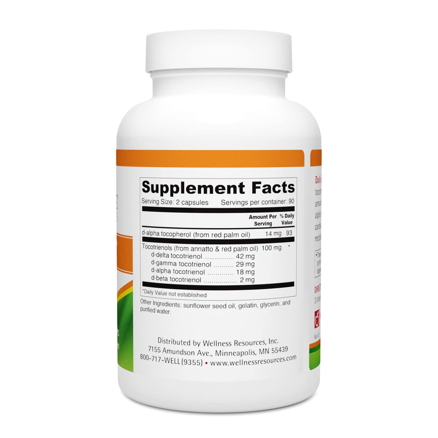 Wellness Resources Daily Super E Tocotrienol Complex - Full Spectrum Vitamin E with Delta, Gamma & Alpha Tocotrienols Softgels 180