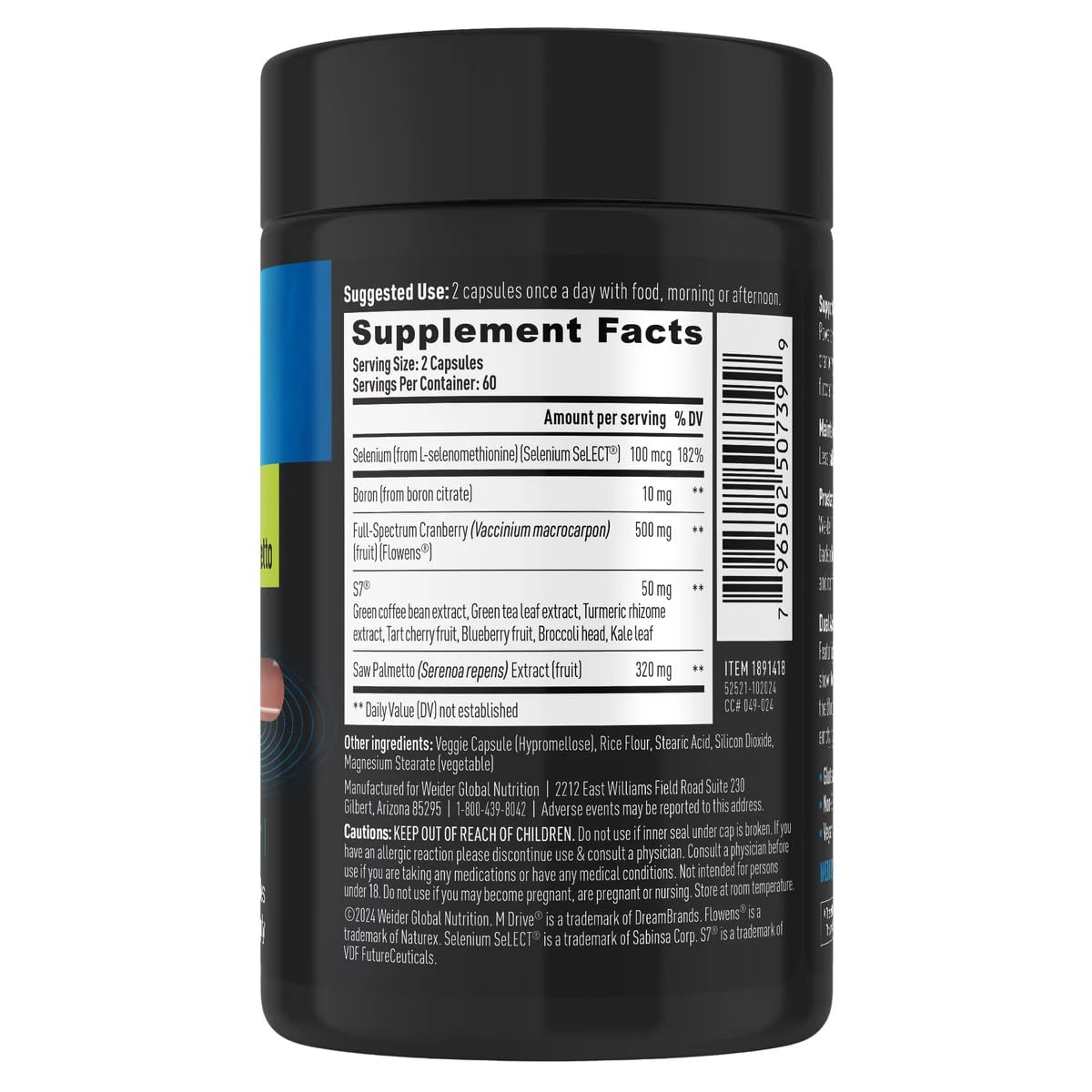 Weider Prime Prostate Health with Saw Palmetto Capsules, 120 Capsules