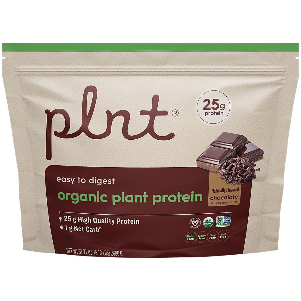 plnt Organic Plant Protein Powder Chocolate, 65 Servings