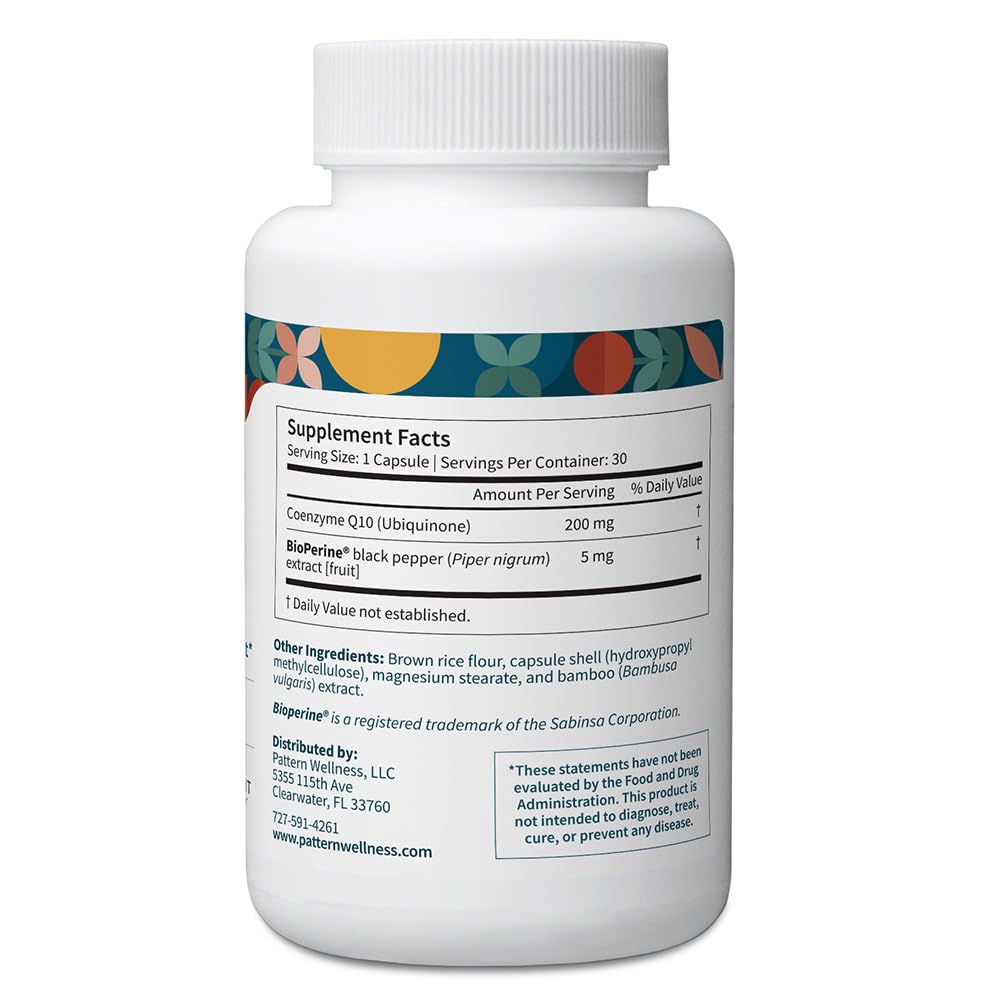 Pattern Wellness CoQ10 Supplement Capsule 30