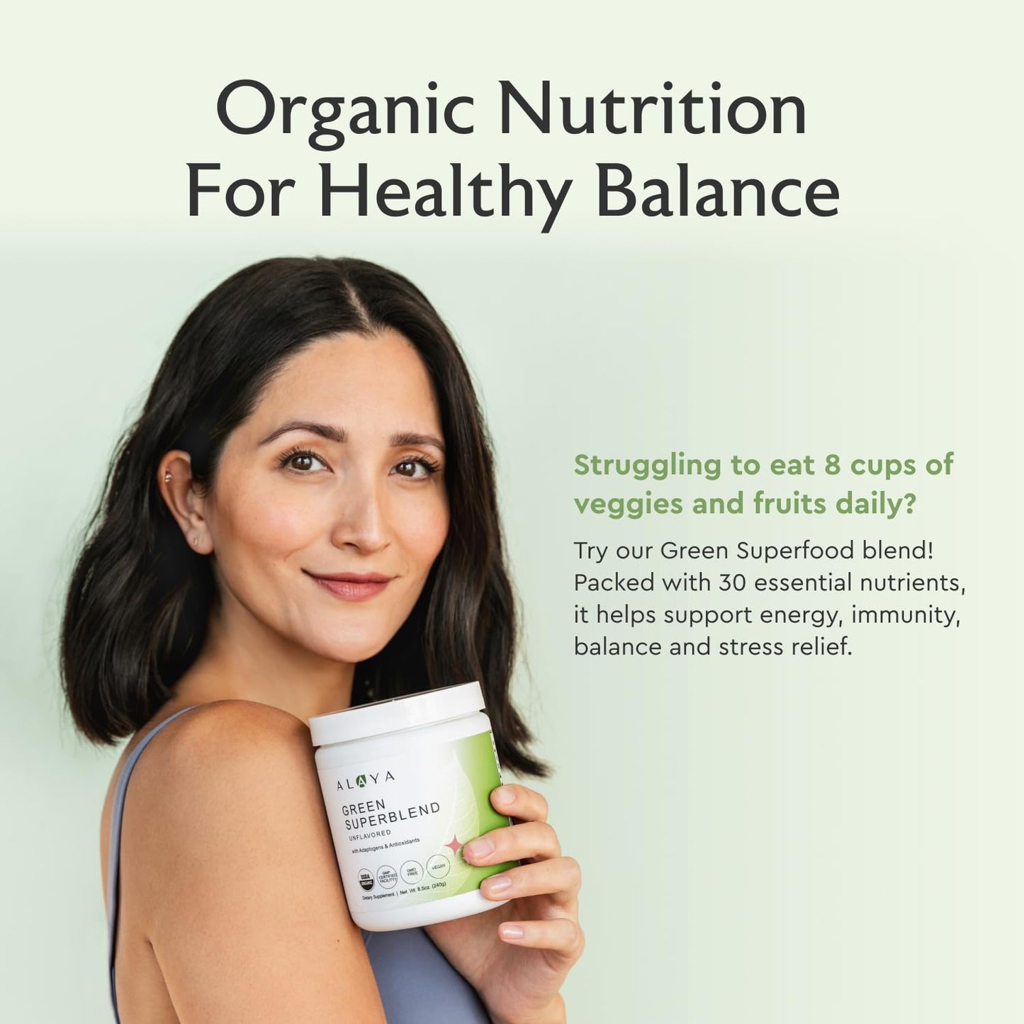 Alaya Naturals Organic Super Greens with Spirulina (Mixed Berry) Powder 8.5 Ounce