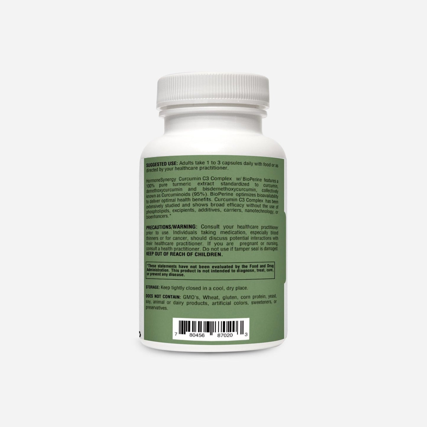 HormoneSynergy Curcumin C3 Complex with BioPerine Ultra HIGH Potency 500 mg Capsule, 120 Capsules