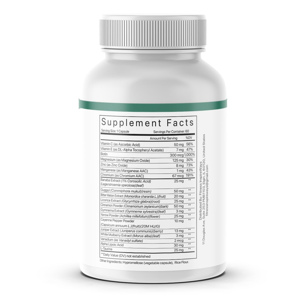 Fitness InspireWays Glucose Guardian HealthSupport Supplement Capsules 60