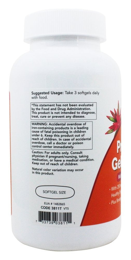 NOW Foods Prenatal Gels + DHA Multivitamin & Mineral Softgel, 180 Softgels