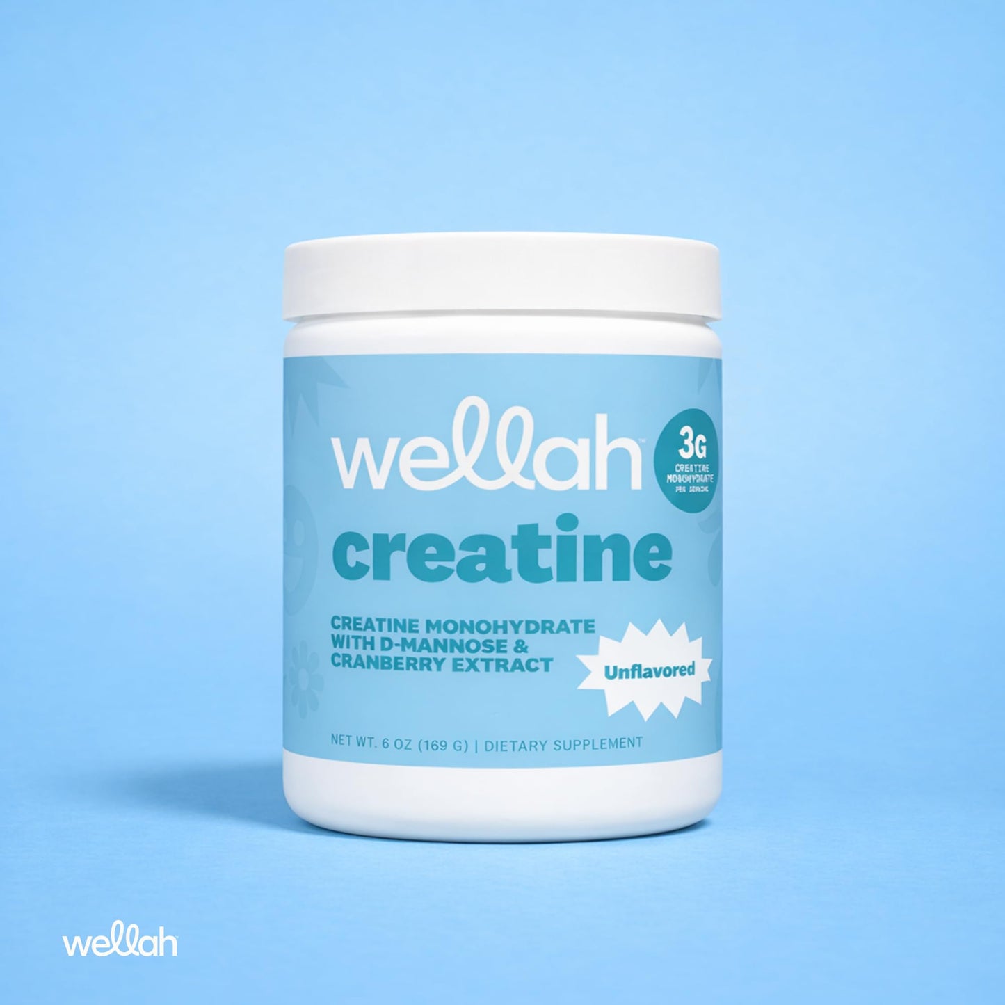 Wellah Creatine for Women Creatine Monohydrate with Dandelion & Cranberry Extract, Powder, 6.1