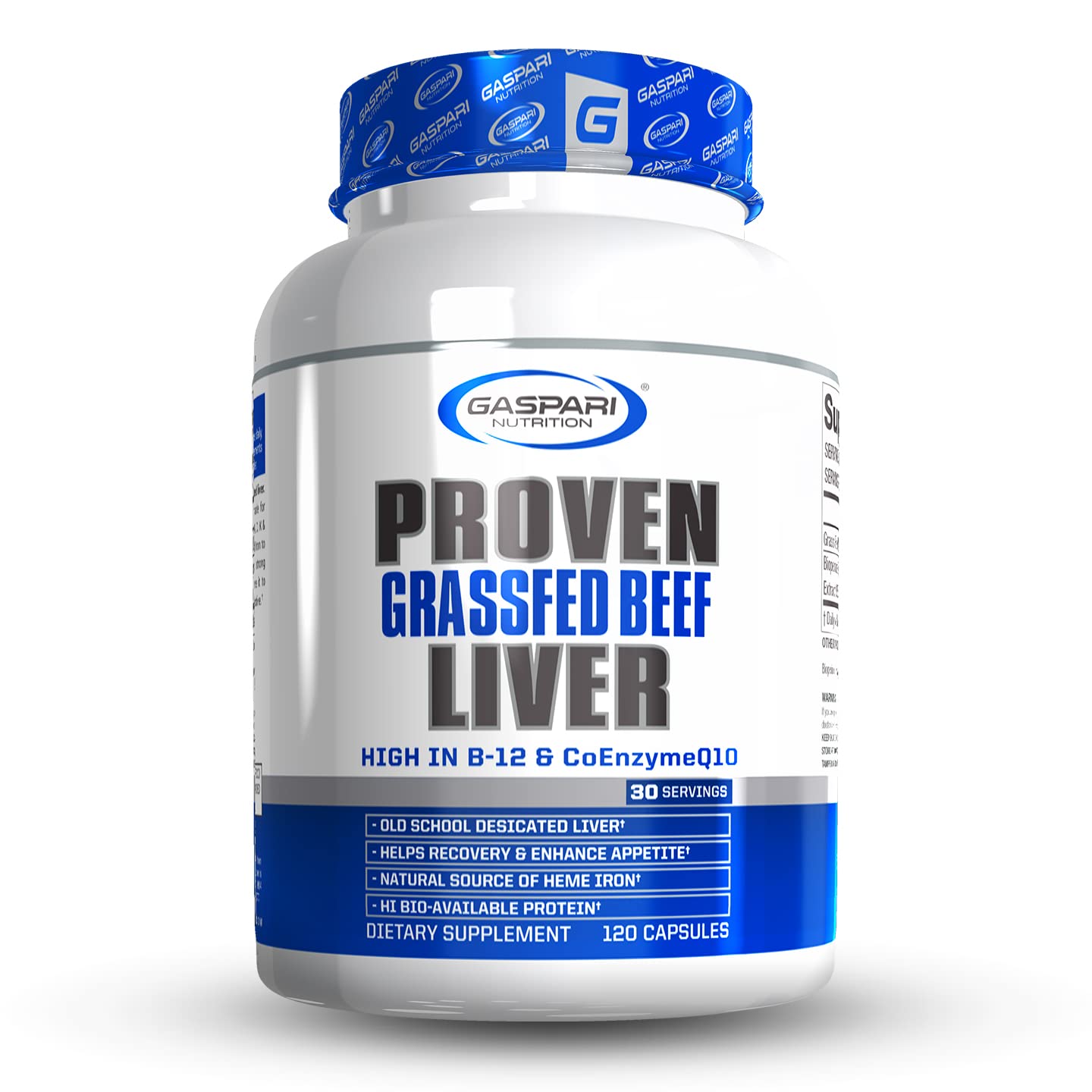 Gaspari Nutrition Proven Liver Grass-Fed Beef Liver Capsules, 30 Count