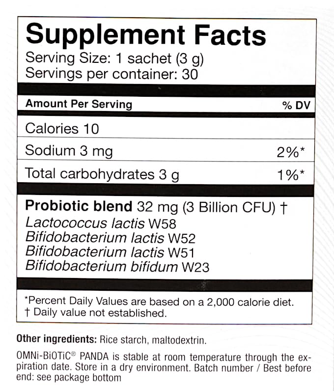 OMNi BiOTiC Panda Probiotic for Mom and Baby – Prenatal & Infant Probiotic – Gut Health & Immune System Support – Vegan & Hypoallergenic, Non-GMO (Powder) 3 Ounce