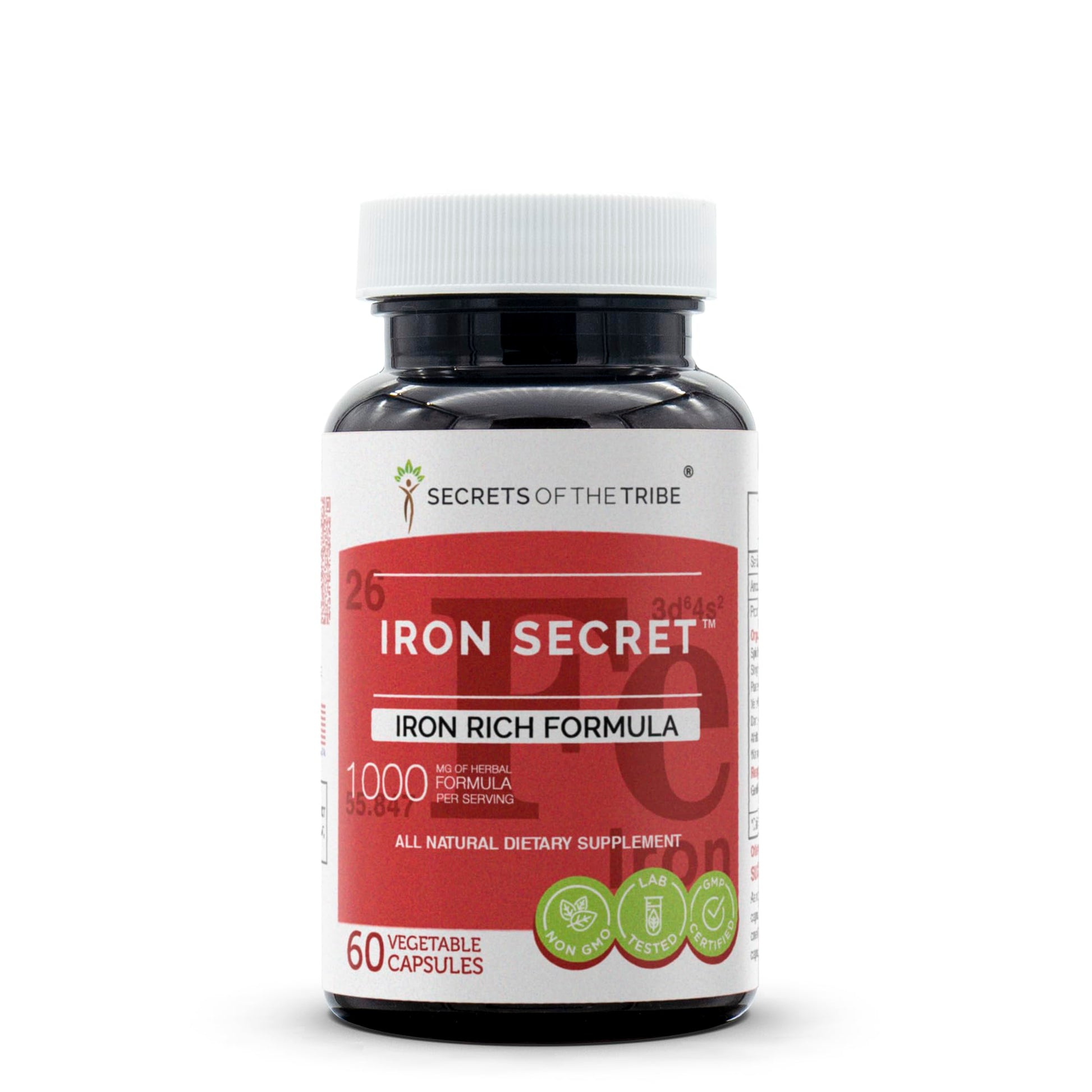 Secrets of the Tribe Iron Secret Herbal Supplement Blend Iron Rich Formula 60 Capsules