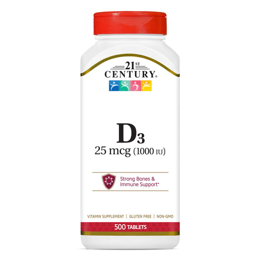 21st Century Vitamin D3 1000 IU Tablets, 500 Count