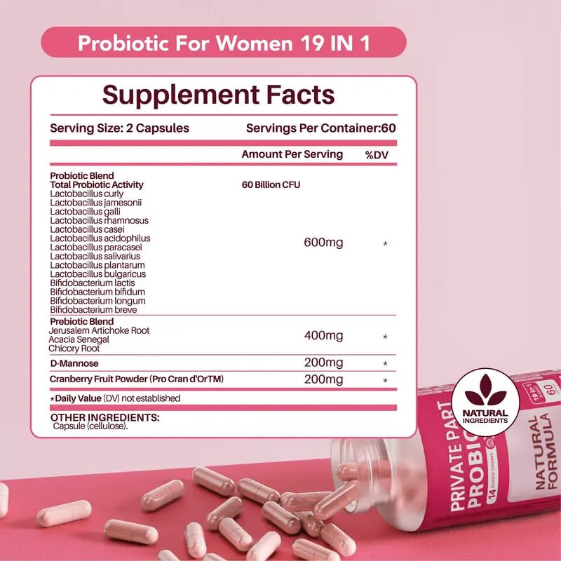 MEGNETA 19 in 1 Vaginal Probiotics for Women Capsules, 60 Count